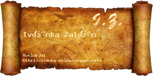 Ivánka Zalán névjegykártya